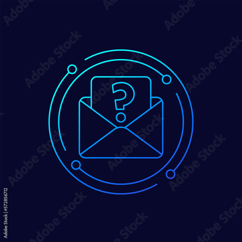 request mail icon, linear design