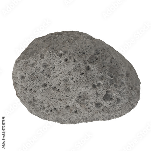 Asteroid Isolated transparent background 3D render   © Zahaoha