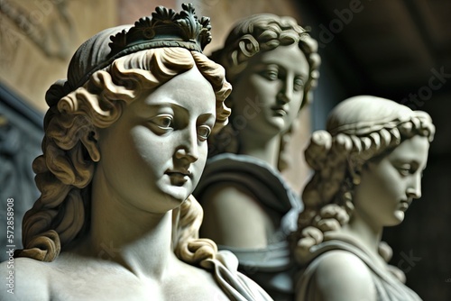 sculptures at the Uffizi Gallery in Florence, Italy, up close and personal for one euro Generative AI photo