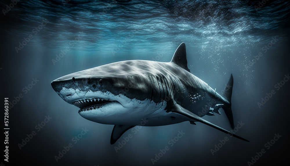 Beautiful works of creation, amazing animals that dazzle the eyes, isolated background shark
