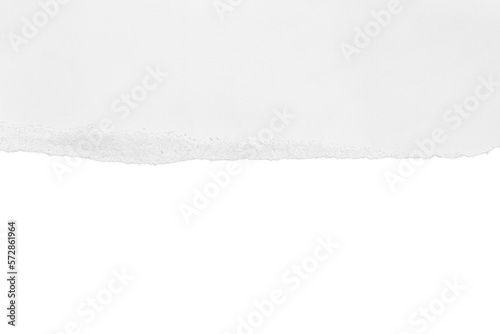 Torn white paper with shadow. Isolated