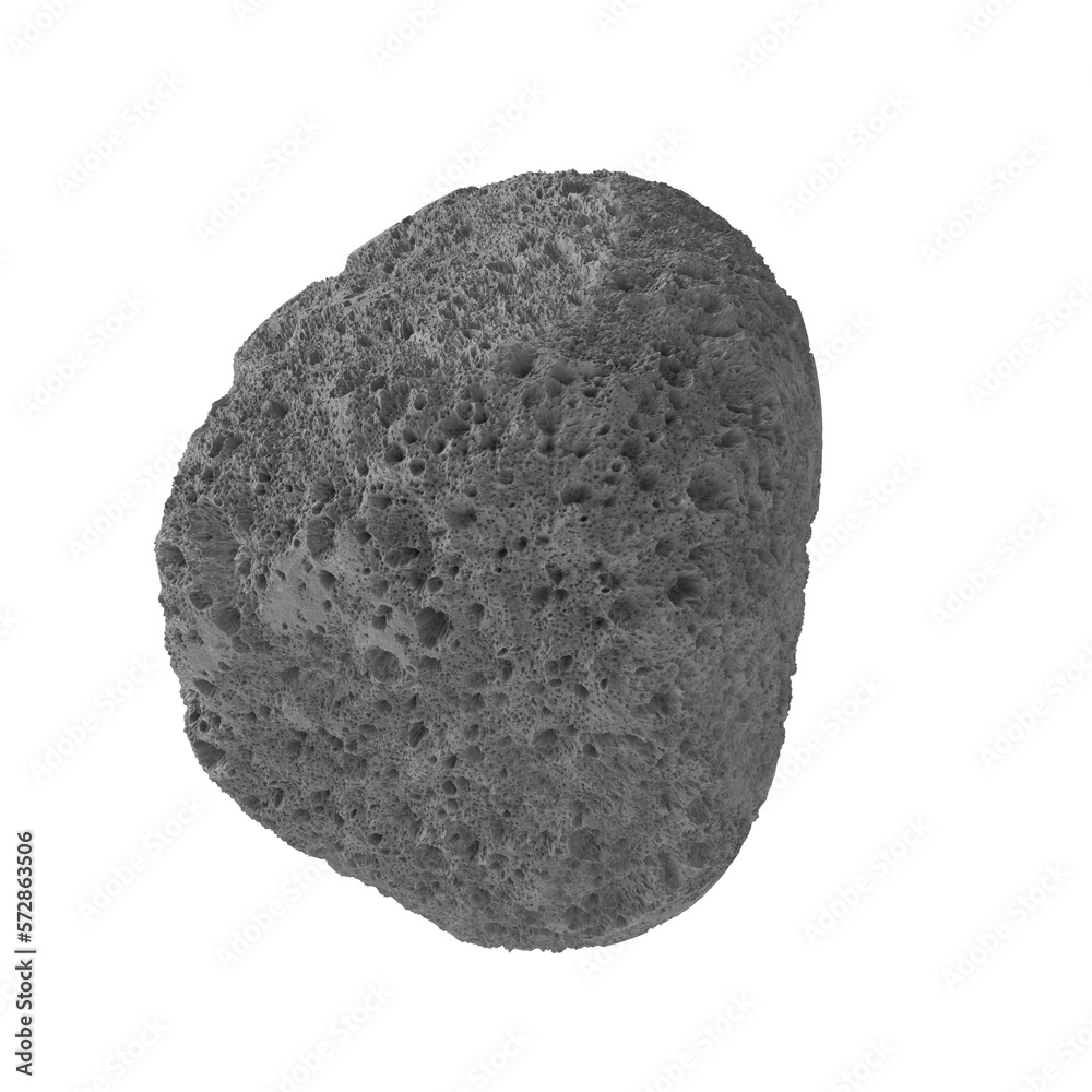 Fototapeta premium Asteroid Isolated transparent background 3D render