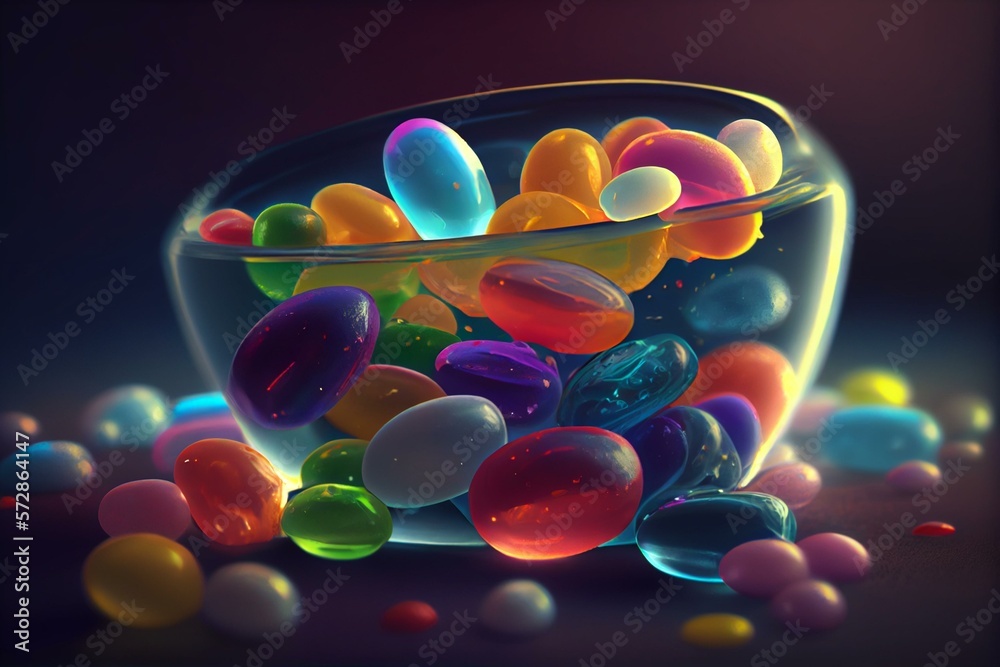 jelly beans, high definition, Photorealistic, Closeup, High Angle