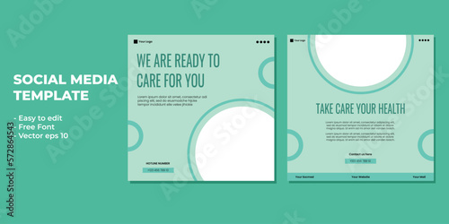 Medical healthcare service social media post template design. Hospital, doctor, clinic and dentist health business promotion flyer poster.	
