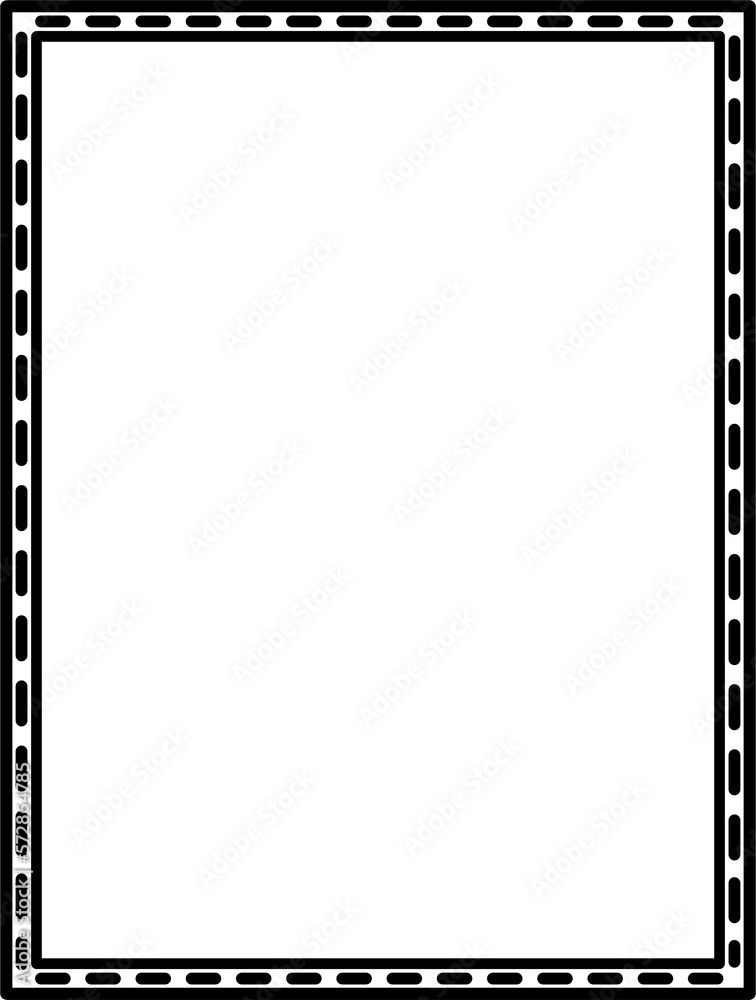 frame with black and white pattern, transparent frame, png.