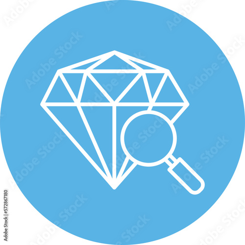 Diamond search Vector Icon
