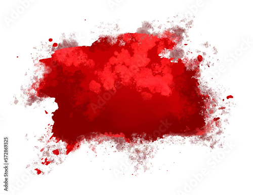 horror illustration abstract red paint splash  blood stain isolated on blank space.