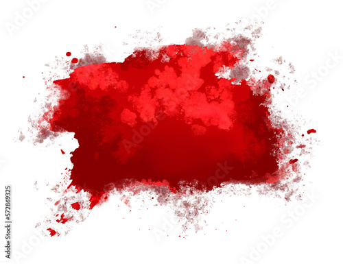 horror illustration abstract red paint splash, blood stain isolated on blank space.