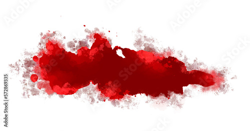 horror illustration abstract red paint splash, blood stain isolated on blank space.