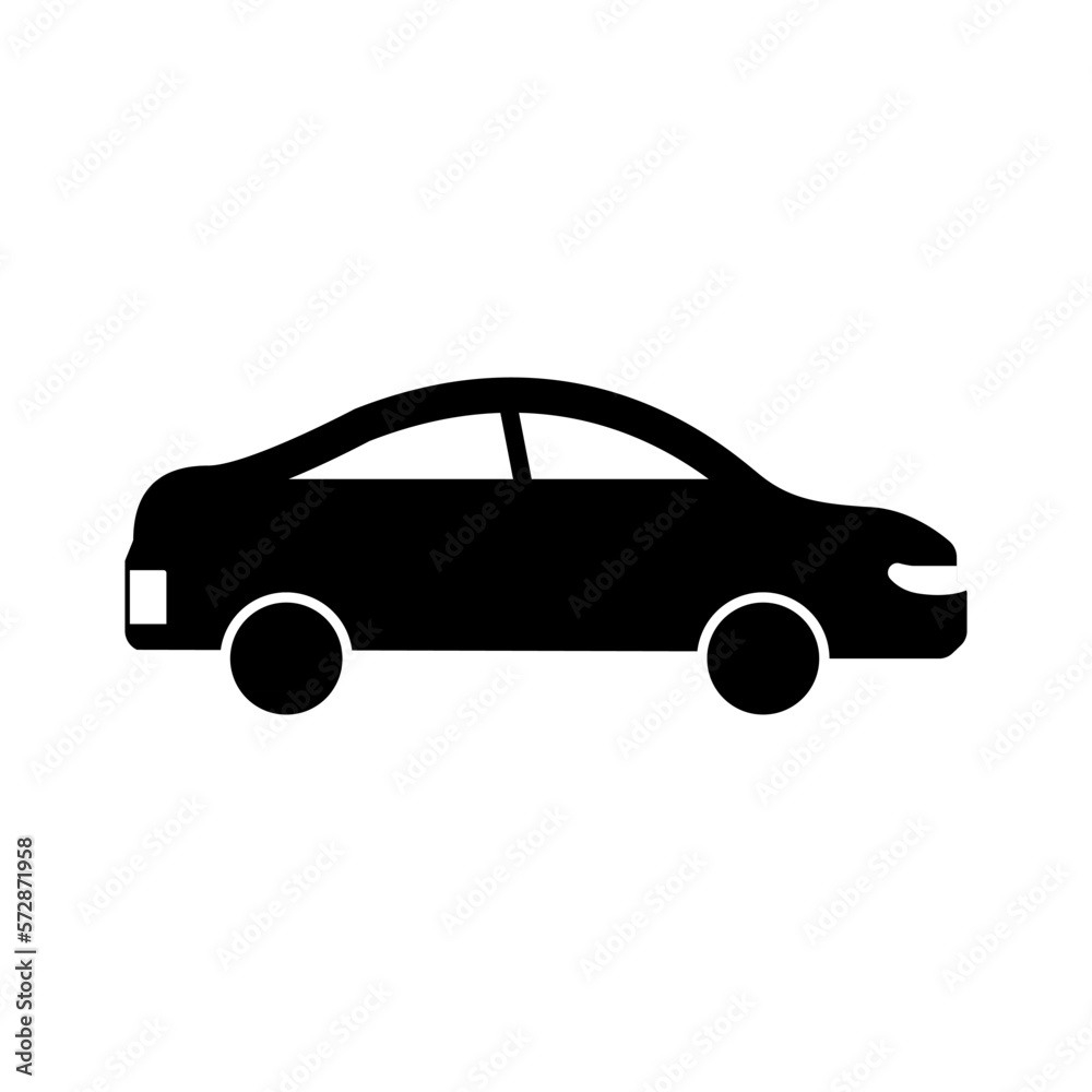 Sport car vector icon design on white background suitable for traffic sign, locomotive, automotive and public transportation symbol. Icon Vector