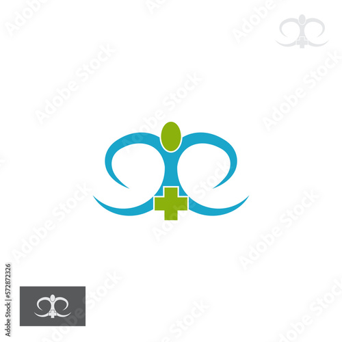 Healthcare, healing and care Logo template vector design illustration with healthy icons suitable for health establishments, health care, hospitals and health centers. Logo design