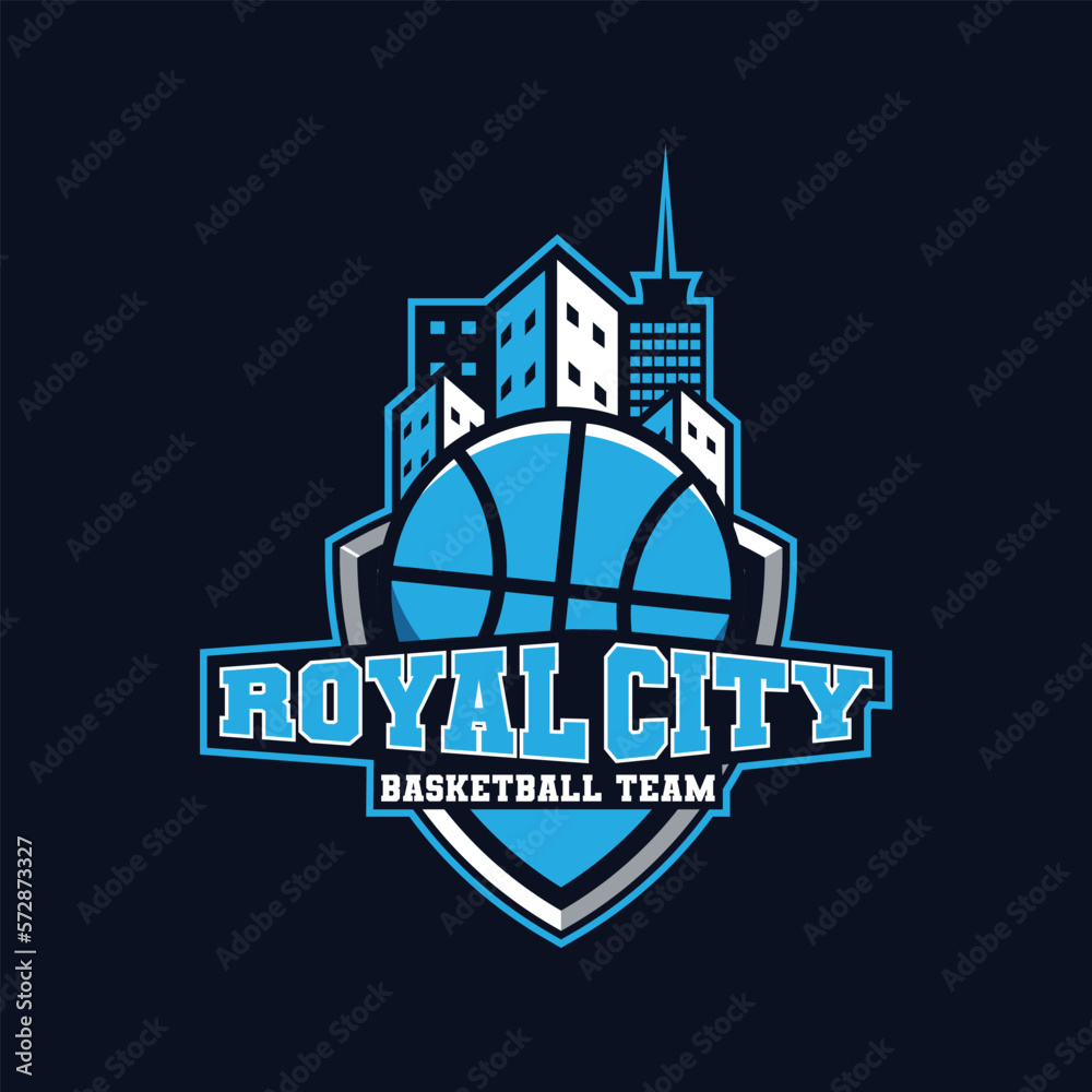modern professional basketball team logo vector, emblem with editable text , sports logo design 