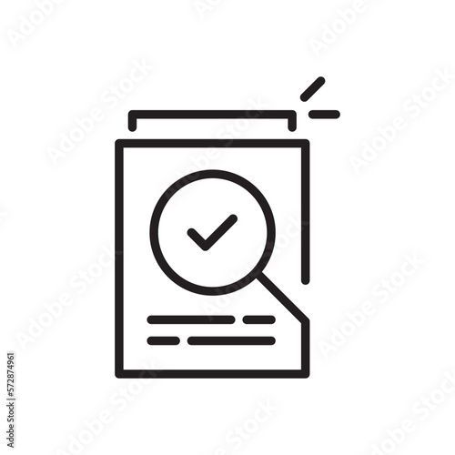 data assessment or compliance thin line icon. lineart trend modern linear insight paperwork logotype graphic stroke design web element isolated on white. concept of account management or legal consult