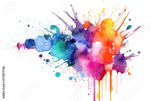 イメージ素材：カラフルで抽象的な水彩風ブラシテクスチャGenerative AI	