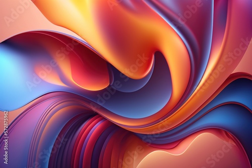 Mesmerizing Neon Graphics  Abstract Fluid 3D Render Holographic Iridescent Curved Wave for Dynamic Designs