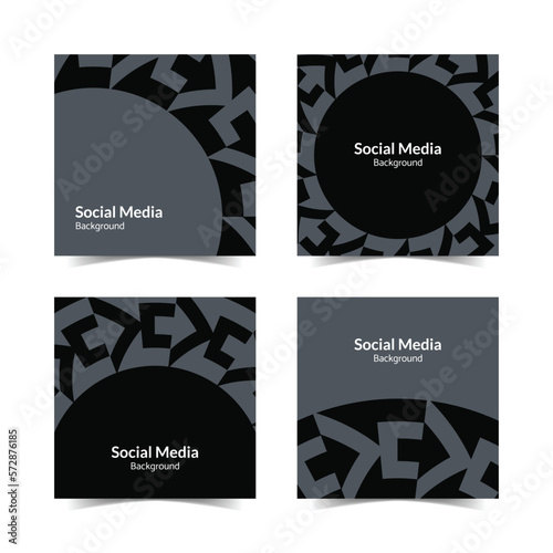 simple and modern black grey arrow square flat social media background