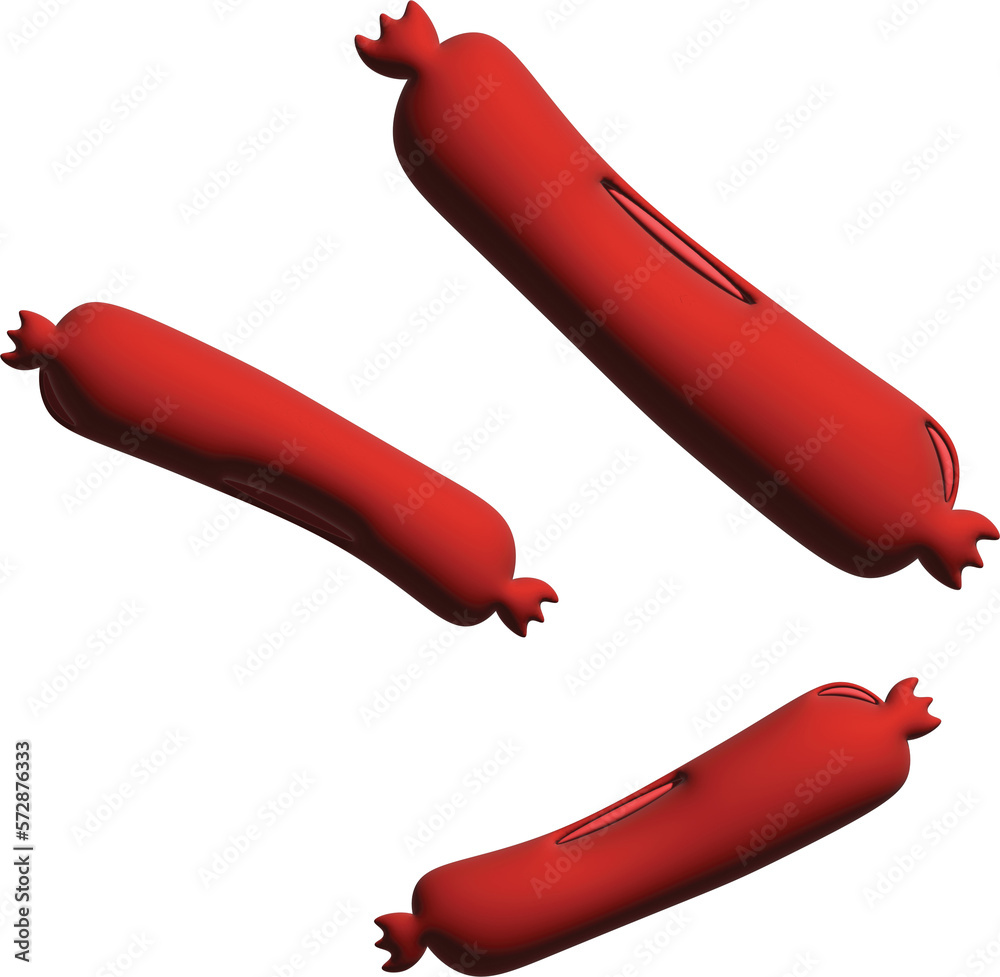 3d sausage icon isolated white 3d sausage icon isolated white