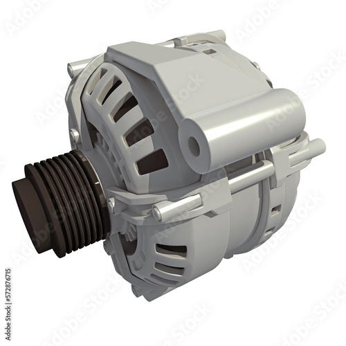 Fototapeta Naklejka Na Ścianę i Meble -  Vehicle Alternator 3D rendering on white background