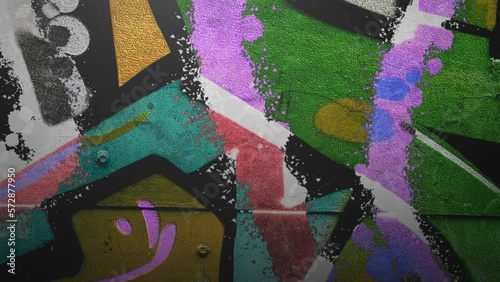 Street graffiti on wall in street of city, motion abstract urban, city and hipster style background