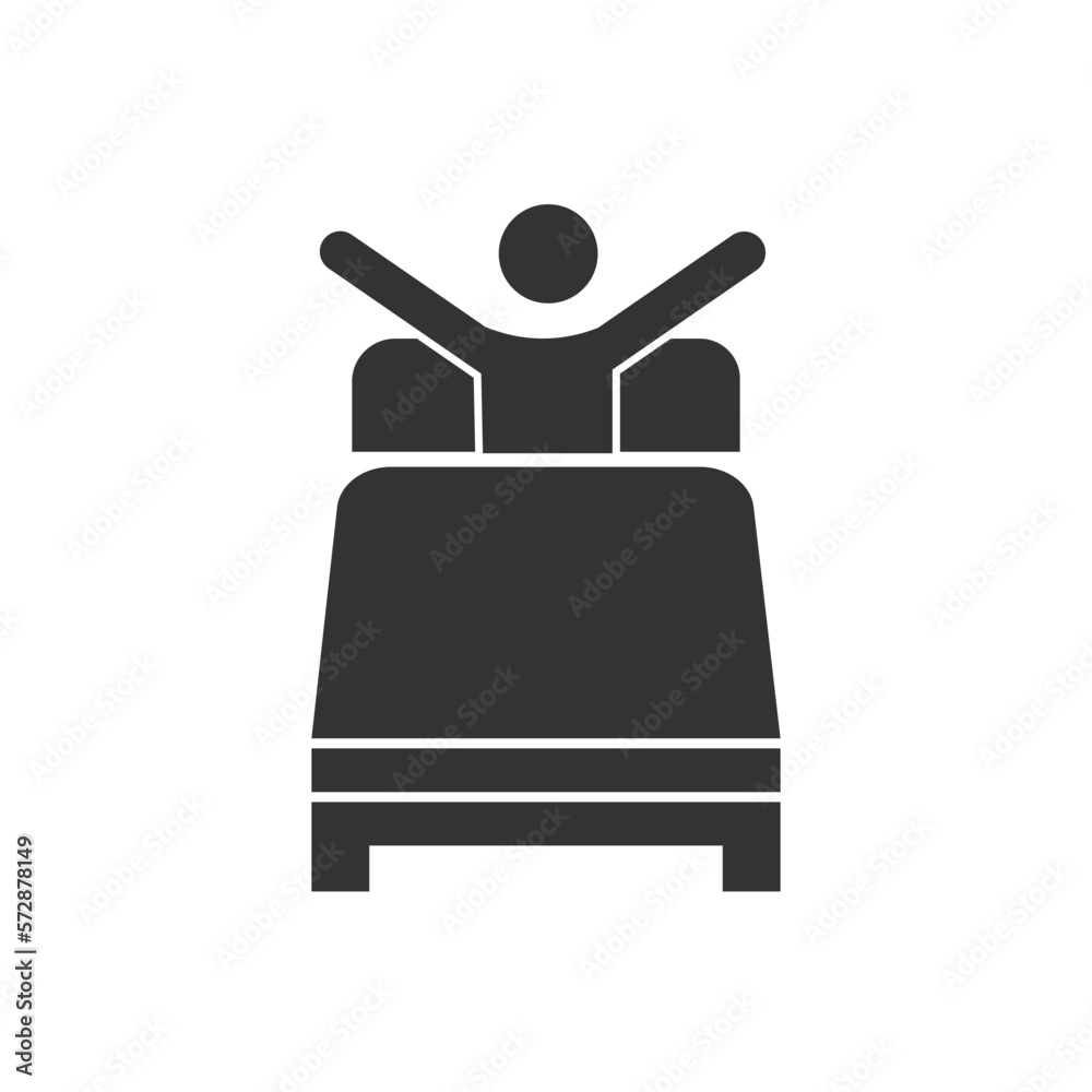 Bed icon. Morning symbol flat vector ilustration. Bed icon. Morning symbol flat vector ilustration.