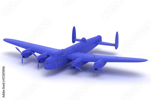 3d illustration. A four -engine heavy English bomber from the Second World War