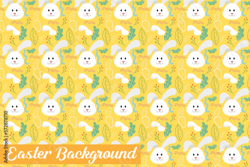 seamless pattern for easter on a white background. Easter eggs, branches, flowers in Spring holiday background for printing on fabric, paper for scrapbooking, gift wrap and wallpapers.