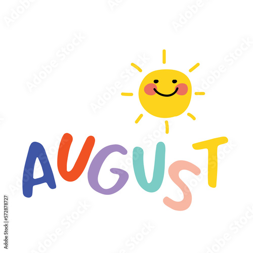 Sticker cute AUGUST word