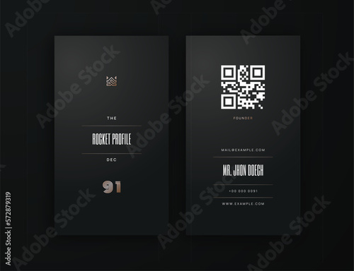 Vertical Modern Professional Business Card Template with Gold Accent