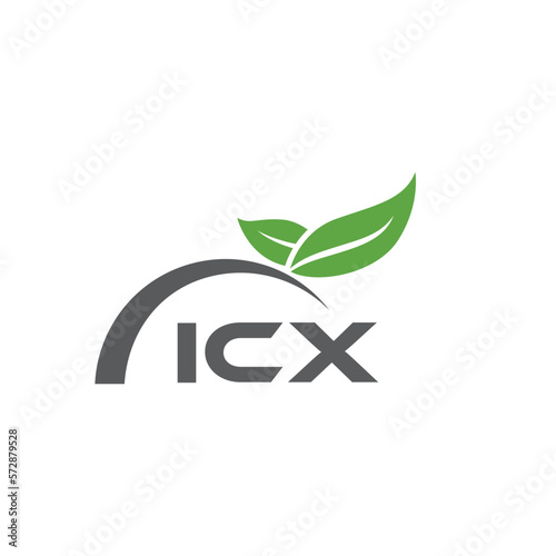 ICX letter nature logo design on white background. ICX creative initials letter leaf logo concept. ICX letter design. 
