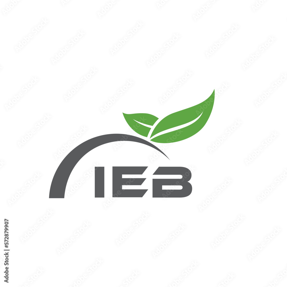 Fototapeta premium IEB letter nature logo design on white background. IEB creative initials letter leaf logo concept. IEB letter design.