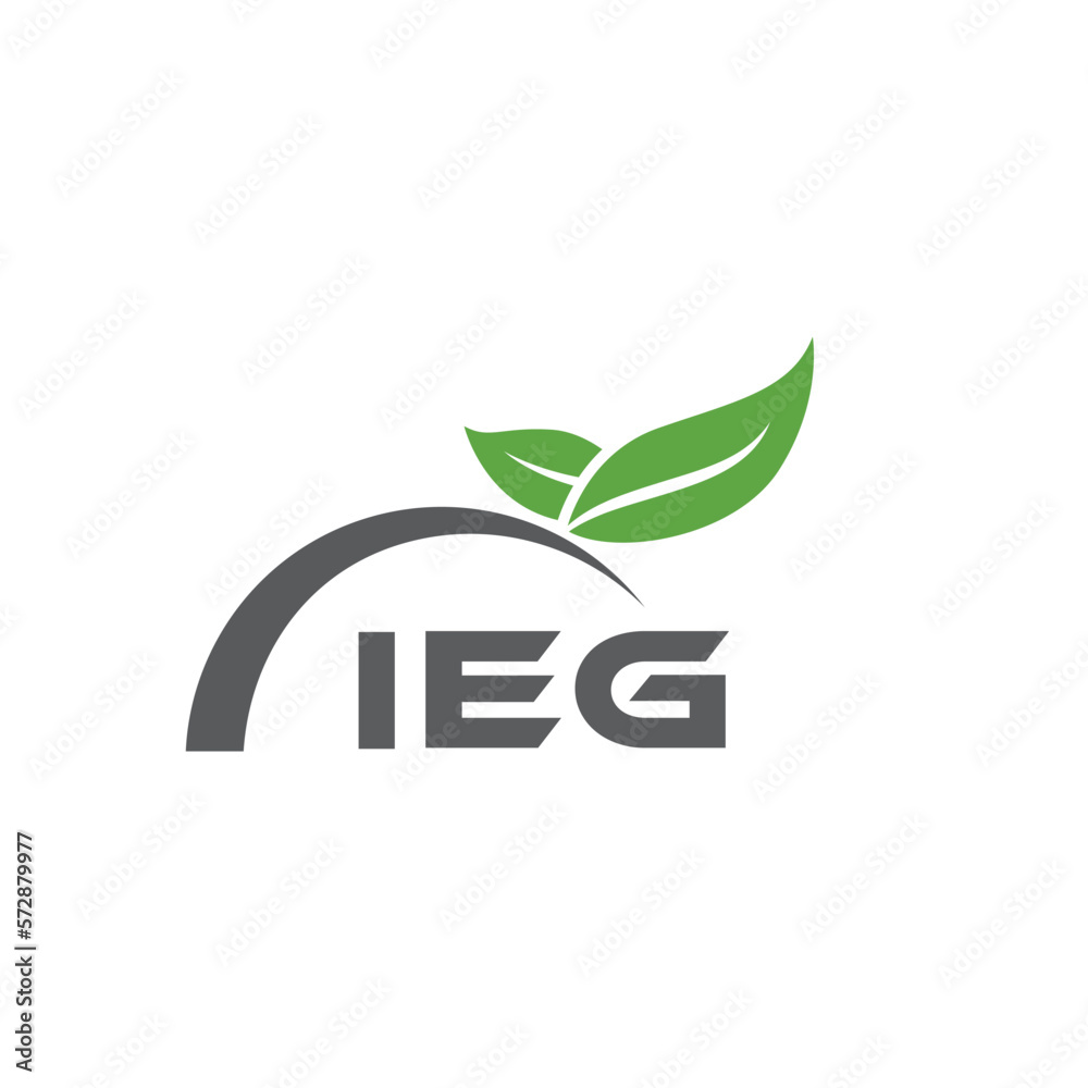 Fototapeta premium IEG letter nature logo design on white background. IEG creative initials letter leaf logo concept. IEG letter design.