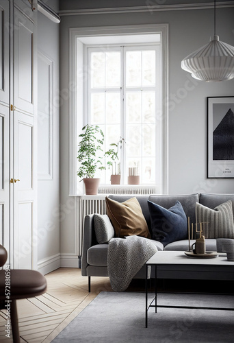 Living room interior Scandinavian design