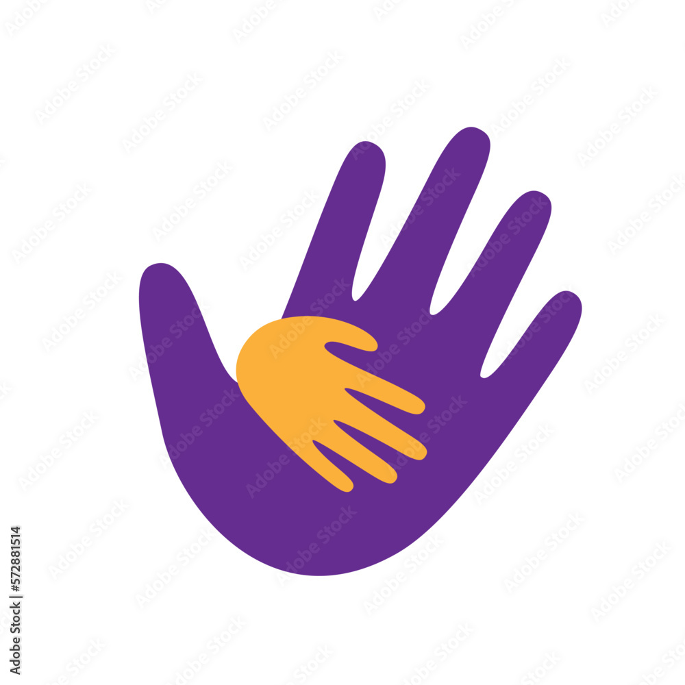 Child hand in parent hand illustration