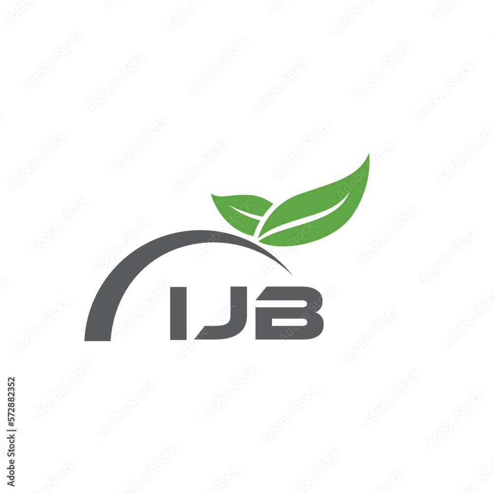 Fototapeta premium IJB letter nature logo design on white background. IJB creative initials letter leaf logo concept. IJB letter design.