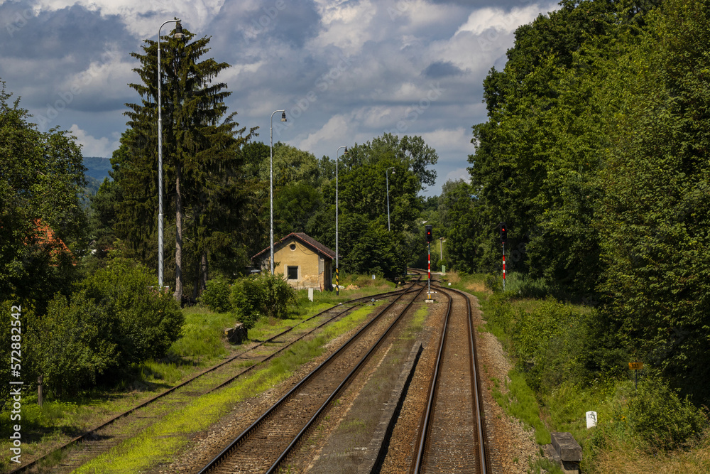 a peaceful day at a small village station a peaceful day at a small village station
