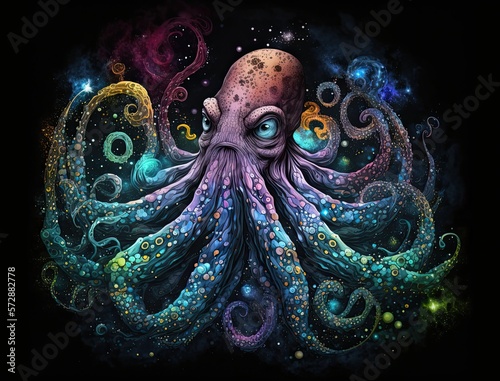 Cosmic Wildlife: Anthropomorphic Octopus