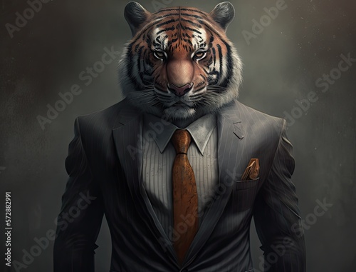 Anthropomorphic Tiger in a Suit
