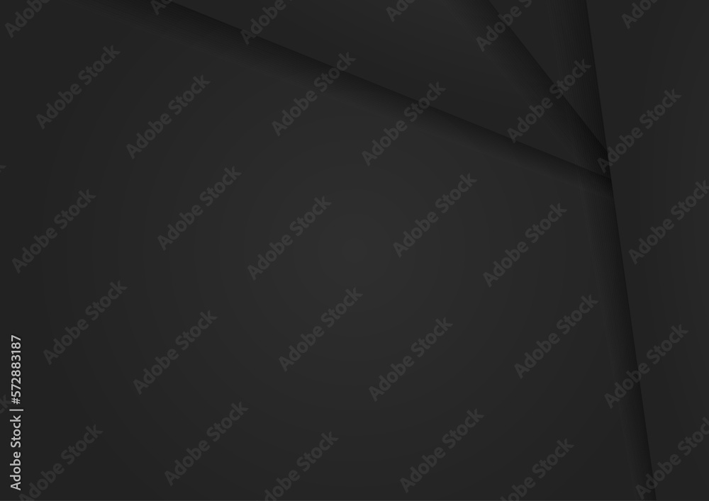 Abstract black paper background design with shadow