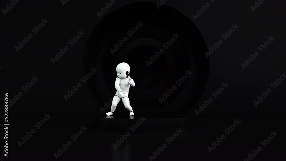 Humanoid Baby Dance Loop 3D Video Animation Humanoid Baby Dance Loop 3D Video Animation