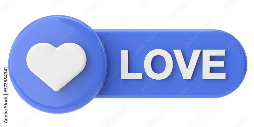 Love button. heart icon. 3D illustration. Love button. heart icon. 3D illustration.
