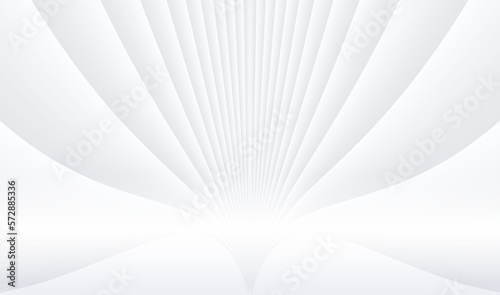 Abstract white background with 3d lines pattern,  architecture minimal white gray striped background