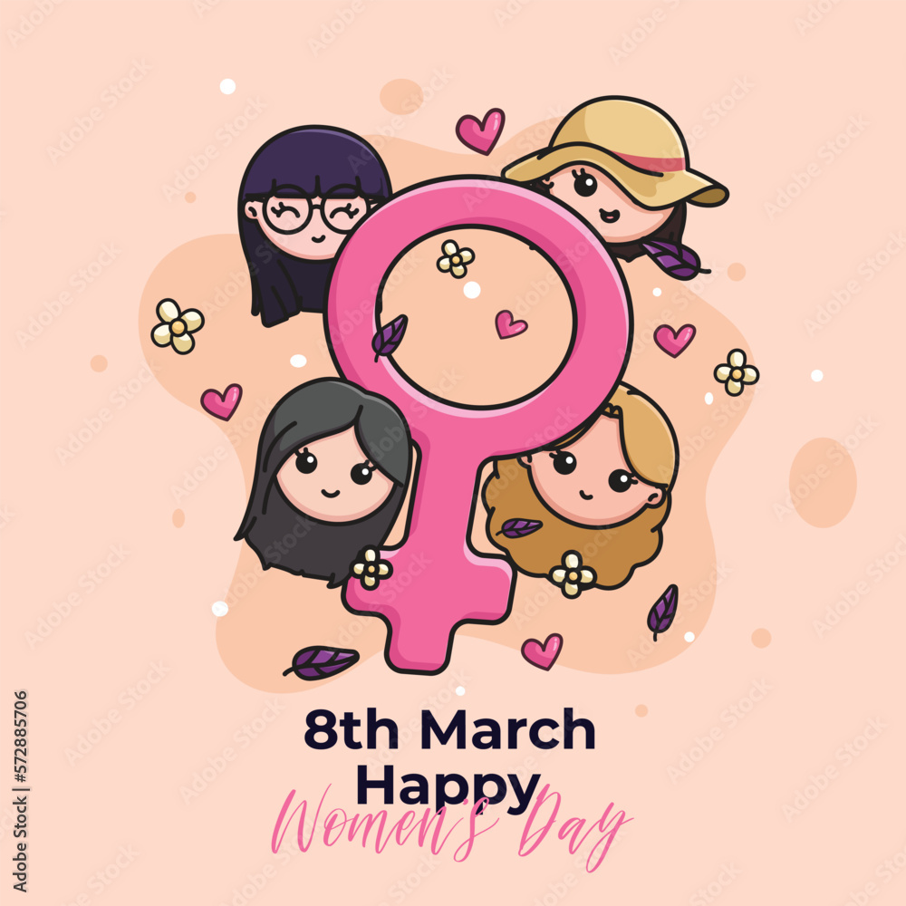 Cute background 8th march women day vector illustration Cute background 8th march women day vector illustration
