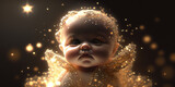 Beautiful Close-up Baby inside the Belly Sparkle 3D Photography Made with Generative Ai