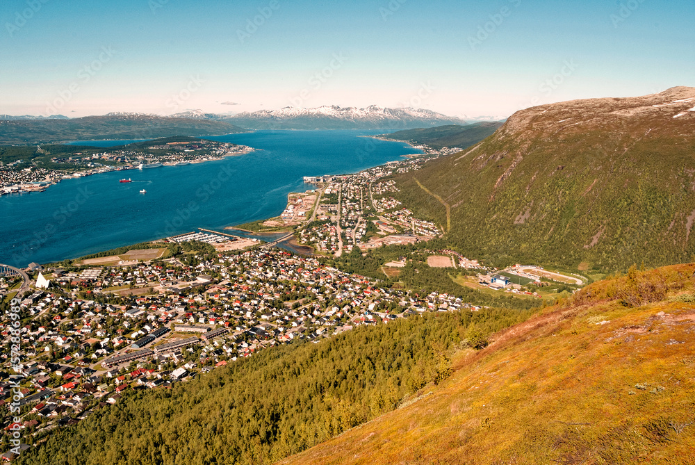 Tromso City - summer view from top of the mountain