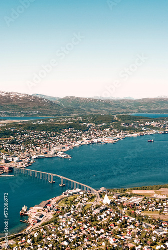 Fototapeta Naklejka Na Ścianę i Meble -  View of Tromso bridge - Tromso, Norway, Scandinavia