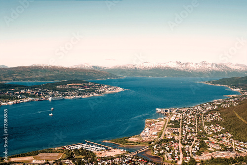 Tromso City - summer view from top of the mountain