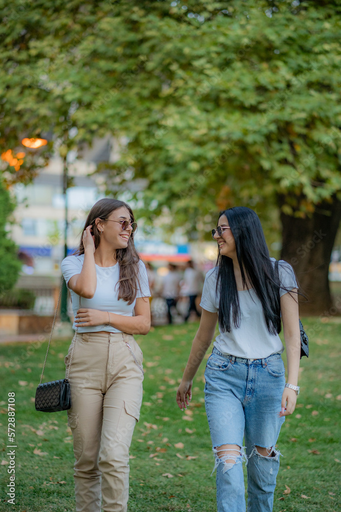 Smiling and talking while having a great time