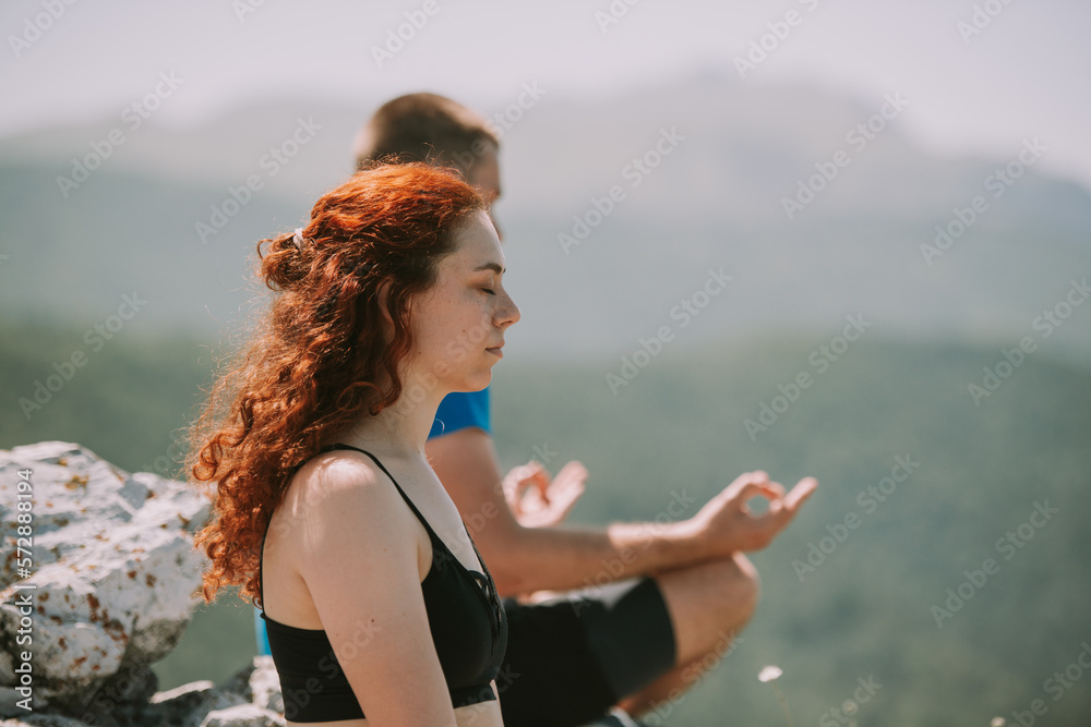 Close up of yoga people relaxing