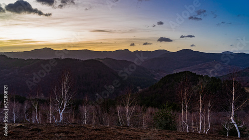 sunset over the mountains