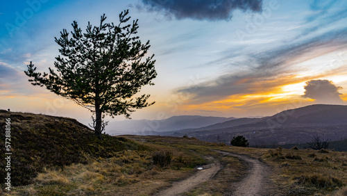sunset in the mountains